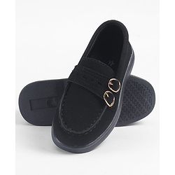 Cute Walk by Babyhug Slip On Formal & Party Wear Shoes With Applique - Black