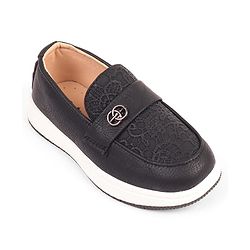 Cute Walk by Babyhug Slip On Solid Formal & Party Wear Shoes  - Black