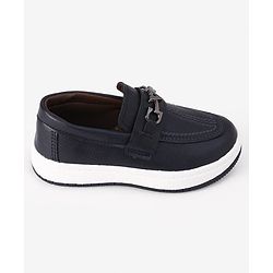 Cute Walk by Babyhug Slip On Party Wear Loafers with Metal Applique - Navy