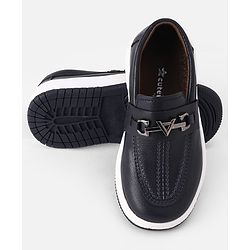 Cute Walk by Babyhug Slip On Party Wear Loafers with Metal Applique - Navy