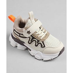 Cute Walk by Babyhug Velcro Closure Solid Sneakers - Beige