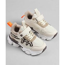 Cute Walk by Babyhug Velcro Closure Solid Sneakers - Beige
