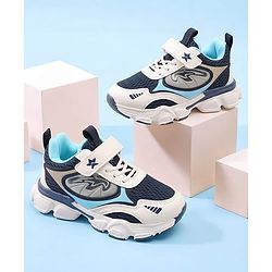 Cute Walk by Babyhug Velcro Closure Solid Sneakers -Navy Blue