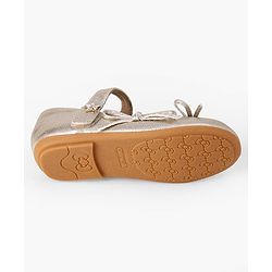 Cute Walk by Babyhug Velcro Closure Ballerina With Bow Applique - Golden