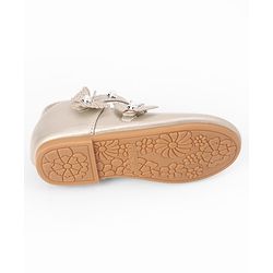Cute Walk by Babyhug Velcro Closure Ballerina With Stone & Butterfly Embellishment - Golden