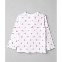 Babyhug Cotton Woven Full Sleeves Frock and Tee with Rabbit Embroidery and Floral Print in Navy Blue for 6-9 Months