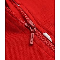 Babyhug 100% Cotton Terry Knit Sweatjackets With Full Sleeves and Hearts Print - Red