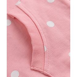 Babyhug Heavy Gauge 100% Cotton Terry Knit Hoodie with Full Sleeves and Polka Dots Print - Pink