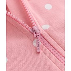 Babyhug Heavy Gauge 100% Cotton Terry Knit Hoodie with Full Sleeves and Polka Dots Print - Pink