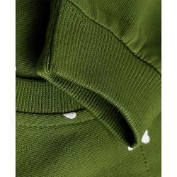Babyhug Heavy Gauge 100% Cotton Terry Full Sleeves Knit Sweatshirt With Heart Print - Green