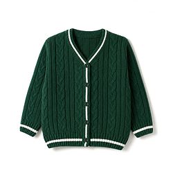 Babyhug Knit Full Sleeves Front Open Sweater With Cable Knit Design - Maroon