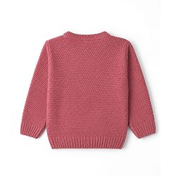 Babyhug Knit Front Open Sweater with Full Sleeves & Cable Knit Design in Pink