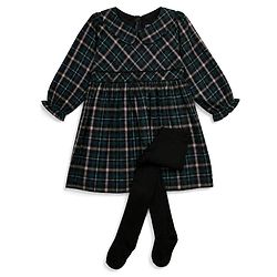 Babyhug Cotton Woven Frock and Leggings with Full Sleeves and Checked Print in Multi Color for 18-24 Months