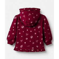 Babyhug Cotton Heavy Gauge Terry Terry Knit Sweatshirt With Full Sleeves and Love Foil Print in Maroon
