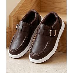 Cute Walk by Babyhug Buckle Closure Party Wear Shoes - Dark Brown