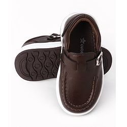 Cute Walk by Babyhug Buckle Closure Party Wear Shoes - Dark Brown