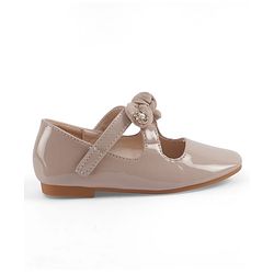 Cute Walk by Babyhug Velcro Closure Ballerina With Bow Applique - Beige