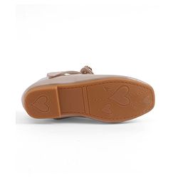 Cute Walk by Babyhug Velcro Closure Ballerina With Bow Applique - Beige