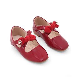 Cute Walk by Babyhug Velcro Closure Ballerina With Bow Applique - Beige
