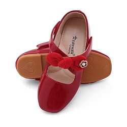 Cute Walk by Babyhug Velcro Closure Ballerina With Bow Applique - Beige