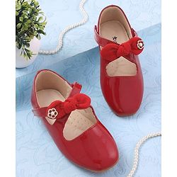 Cute Walk by Babyhug Velcro Closure Ballerina With Bow Applique - Beige