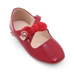 Cute Walk by Babyhug Velcro Closure Ballerina With Bow Applique - Beige