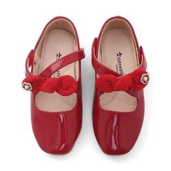 Cute Walk by Babyhug Velcro Closure Ballerina With Bow Applique - Beige