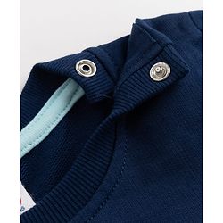 Babyhug 100% Cotton Terry Knit Heavy Gauge Full Sleeves Sweatshirt With Animal & Text Print Pack of 2 - Red & Navy Blue
