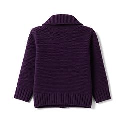 Babyhug Knit Full Sleeves Front Open Sweater with Cable Knit Design - Purple