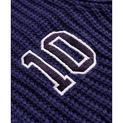 Babyhug Knit Full Sleeves Cardigan with 10 Applique - Navy Blue