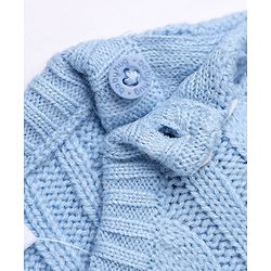 Babyhug Knit Full Sleeves Pullover Sweater with Cable Knit Design - Blue