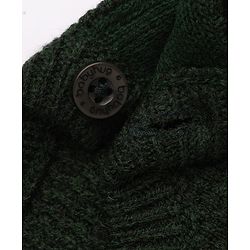 Babyhug Knit Pullover with Full Sleeves and Little Genius Text in Dark Green