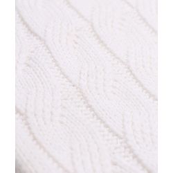 Babyhug Cable Knit Full Sleeves Sweater Set - White & Navy Blue