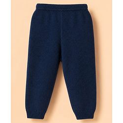 Babyhug Cable Knit Full Sleeves Sweater Set - White & Navy Blue