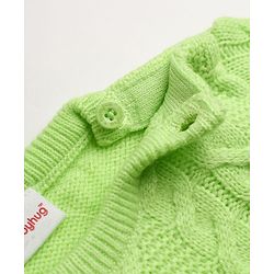 Babyhug Knit Full Sleeves Sweater Set With Cable Knit Design - Green