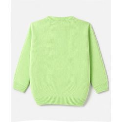 Babyhug Knit Full Sleeves Sweater Set With Cable Knit Design - Green