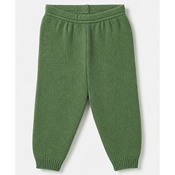 Babyhug Knit Full Sleeves Sweater Set With Cable Knit Design - Green