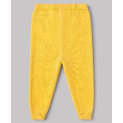 Babyhug Knit Full Sleeves Cable Knit Design Sweater Set - Yellow