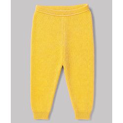 Babyhug Knit Full Sleeves Cable Knit Design Sweater Set - Yellow