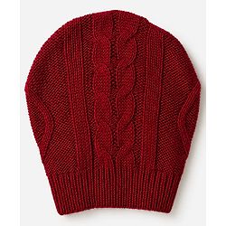 Babyhug Knit Full Sleeves Hooded Winter Wear Romper With Cable Knit Design & Cap -Red