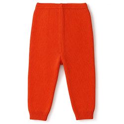 Babyhug Knit Full Sleeves Sweater Set With Cable Knit Design - Orange