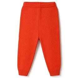 Babyhug Knit Full Sleeves Sweater Set With Cable Knit Design - Orange