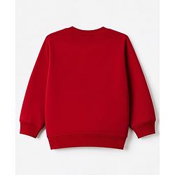 Babyhug Heavy Gauge 100% Cotton Terry Knit Full Sleeves Sweatshirts With Koala and Text Print Pack of 2 - Red & Beige