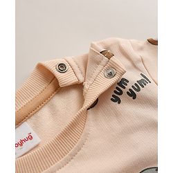 Babyhug Heavy Gauge 100% Cotton Terry Knit Full Sleeves Sweatshirts With Koala and Text Print Pack of 2 - Red & Beige