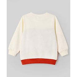 Babyhug 100% Cotton Terry Knit Full Sleeves Sweatshirts with Vehicle and Animal Print Pack of 2 - Beige & Red