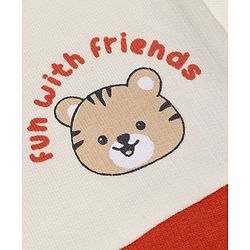 Babyhug 100% Cotton Terry Knit Full Sleeves Sweatshirts with Vehicle and Animal Print Pack of 2 - Beige & Red