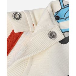 Babyhug 100% Cotton Terry Knit Full Sleeves Sweatshirts with Vehicle and Animal Print Pack of 2 - Beige & Red