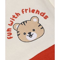 Babyhug 100% Cotton Terry Knit Full Sleeves Sweatshirts with Vehicle and Animal Print Pack of 2 - Beige & Red