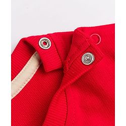 Babyhug 100% Cotton Terry Knit Heavy Gauge Sweatshirt With Full Sleeves and Penguin Print - Red