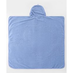 Babyhug Microfiber Cotton Knit Towel With Hood & Embroidery L 74 x B 73 cm - Blue